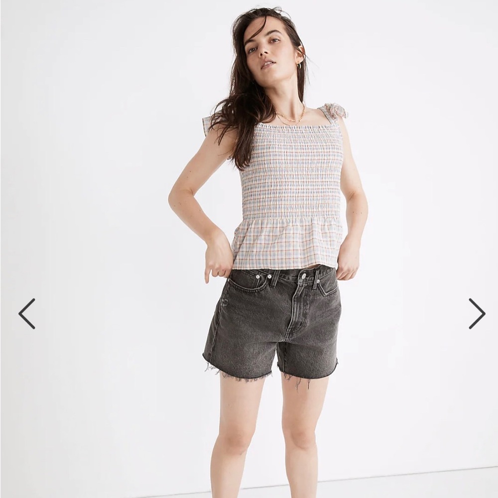 Madewell Relaxed Mid Length Black Denim Shorts